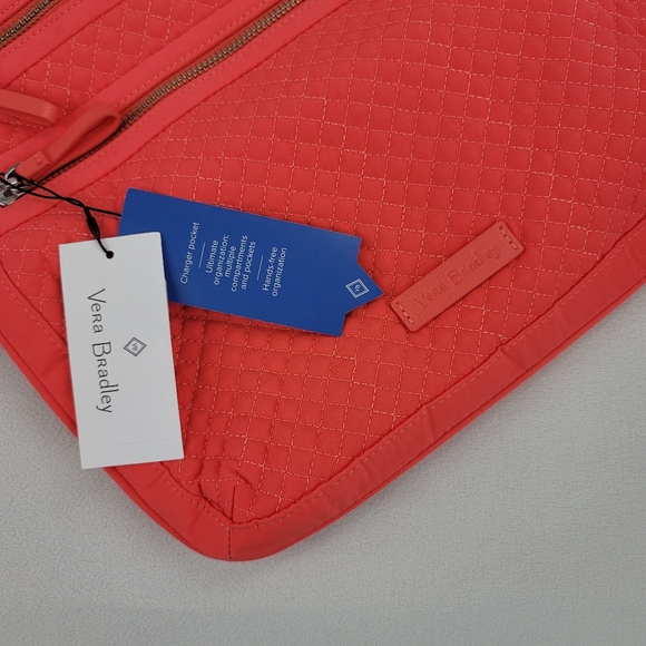 Vera Bradley Iconic Triple Zip Hipster Coral Reef Purse - Picture 2 of 15